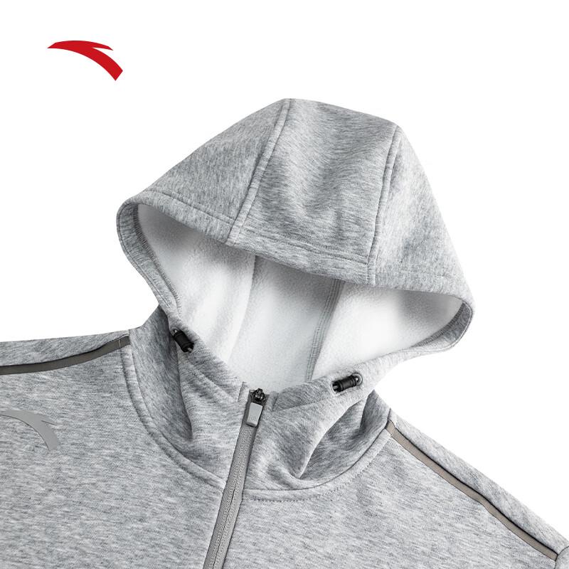 Anta Men's Fleece-Lined Hooded Sports Jacket