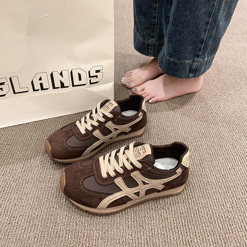 Leather Forrest Gump Shoes Women's 2025 New Autumn Fashion Versatile Casual Shoes Platform Heightening Sports Shoes Mesh Single Shoes