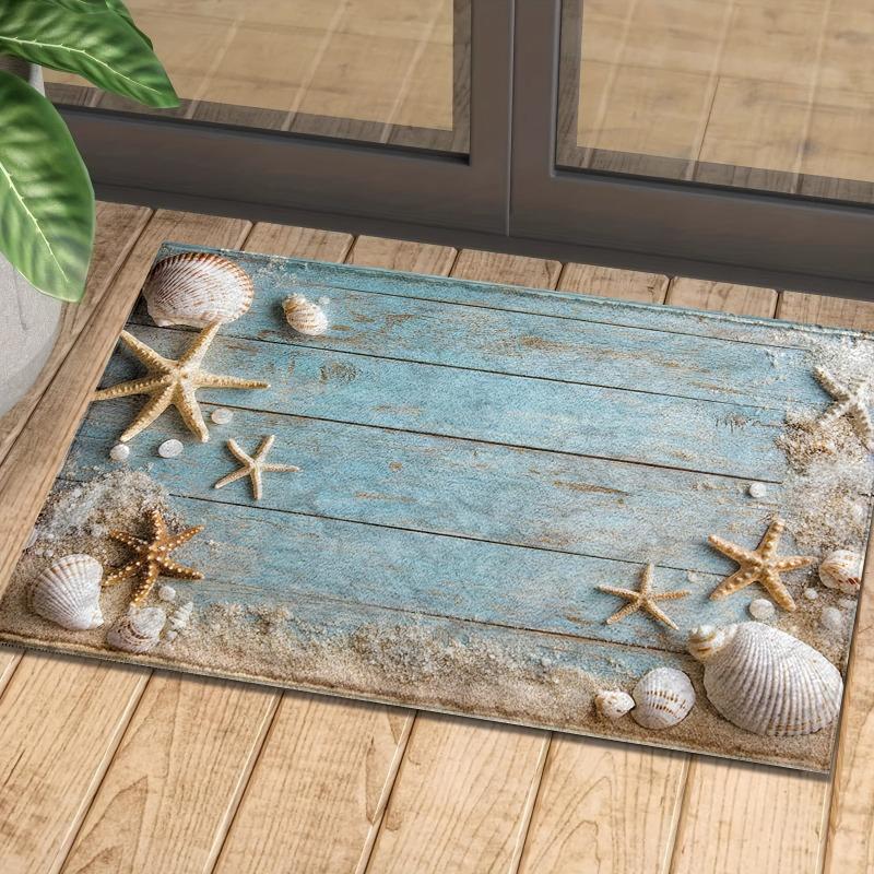 Beach Starfish Pattern Door Mat Living Room Entrance Entrance Carpet Home Decoration Kitchen Bathroom Absorbent Floor Mat