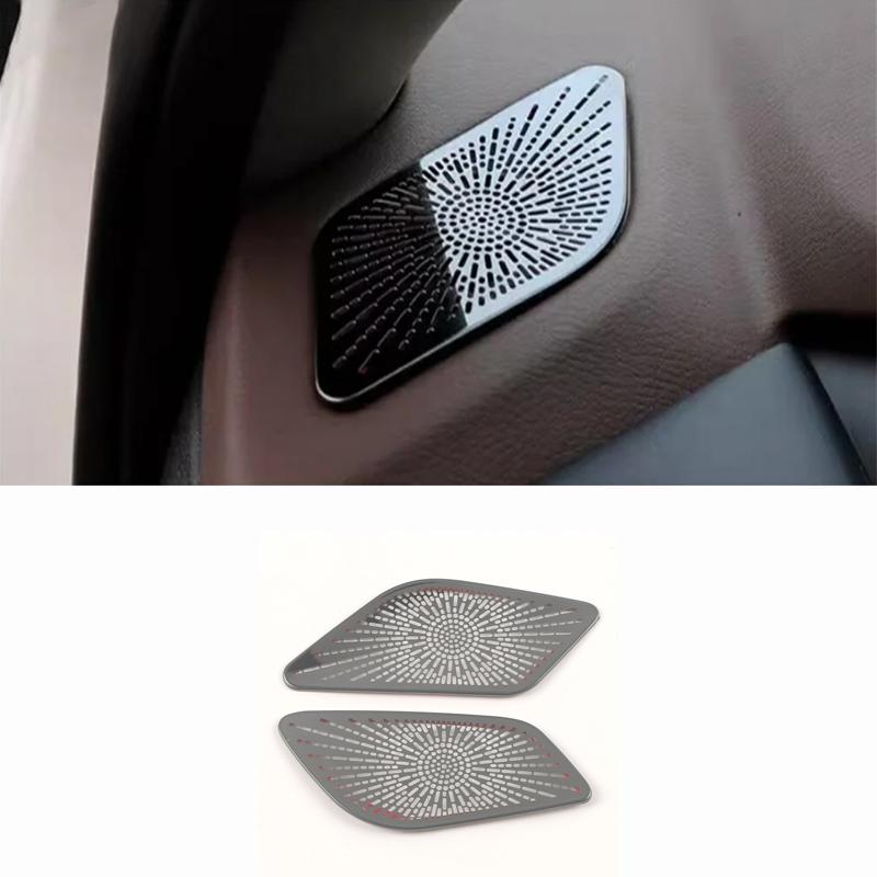For Nissan Rogue X-Trail T33   Steel Silver Front Dashboard Car Door Audio Speaker Cover Readlamp Loudspeaker Trim Frame