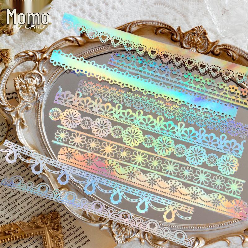 Momo Romantic Story Series Lace Paper Sticky Notes - 8 Creative Designs for Journals