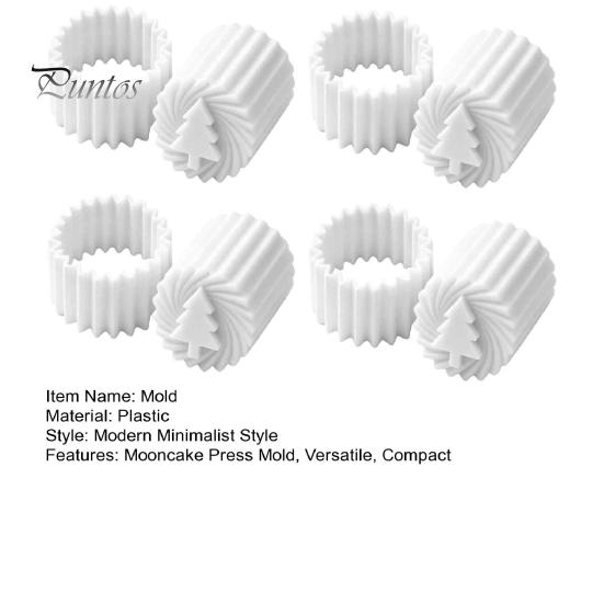 Baking Gadgets for Pastries Double-Sided Mooncake Press Mold, 2-in-1 Plastic Pastry Stamp, Christmas Easy Clean Mold Tree Design Decorative