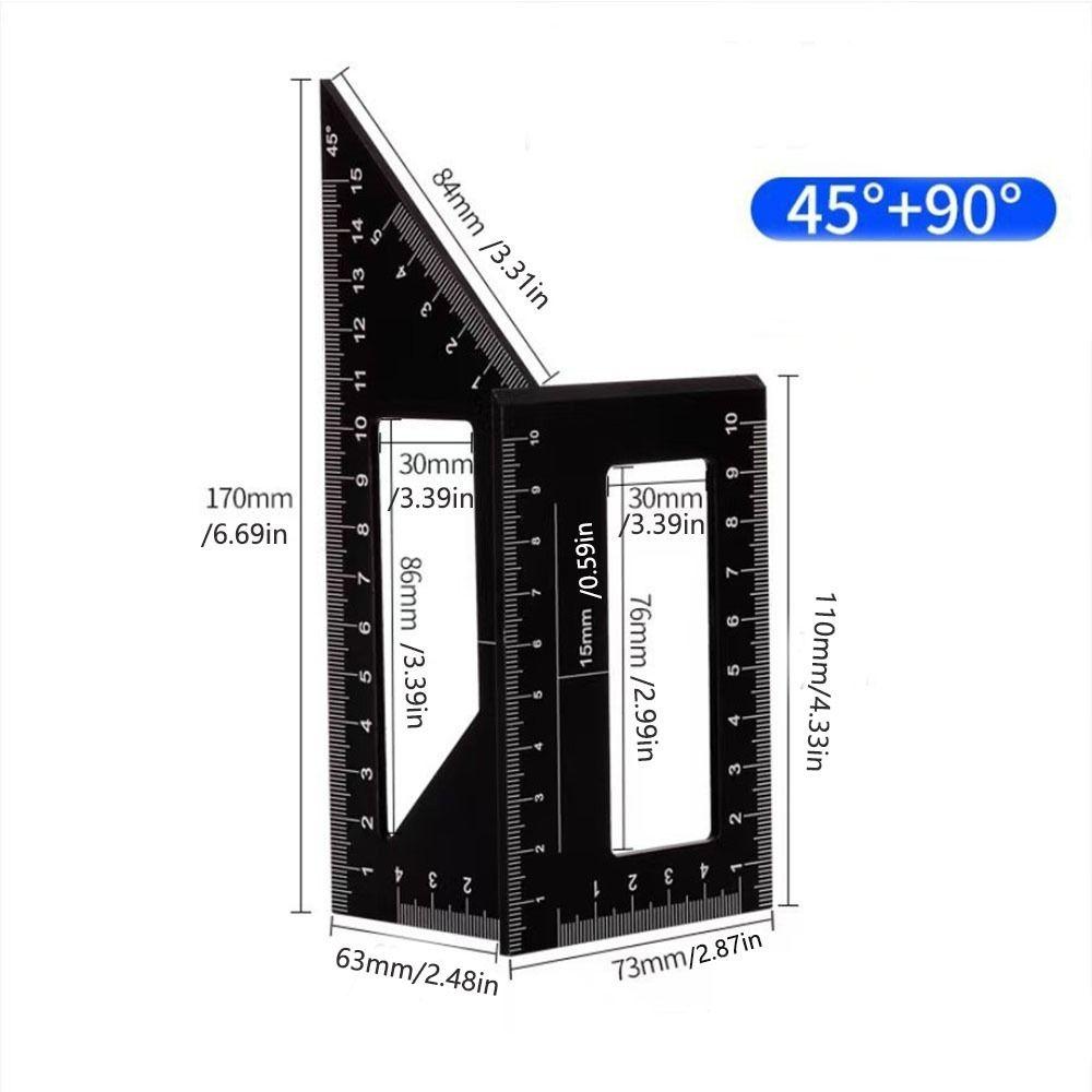 Multifunctional Woodworking Square Aluminum Zinc Zinc Alloy Marking Gauge Angle Ruler  Woodworking