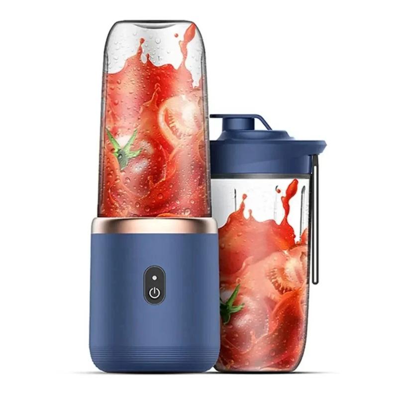 Tragbarer Mixer für Shakes und Smoothies, Entsafterbecher mit 6 Klingen, über USB wiederaufladbar, persönlicher Mixer mit One-Touch-Bedienung