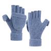 Winter Knitted Fingerless Gloves Knit Convertible Mittens with Flip Cover Men Women Warm Mittens for Typing Driving Stocking Stuffers Gifts