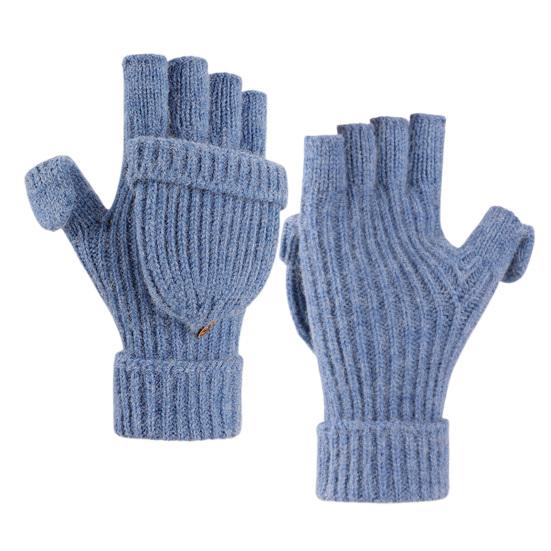 Winter Knitted Fingerless Gloves Knit Convertible Mittens with Flip Cover Men Women Warm Mittens for Typing Driving Stocking Stuffers Gifts