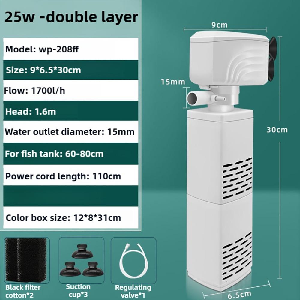 1Pcs Submersible Silent Aquarium Filter Pump 3 in 1 Wave Maker Durable Air Oxygen Aerator