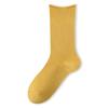 Women's Spring and Fall Cotton Rolled Edge Boneless Antibacterial Medium Tube Pile Socks