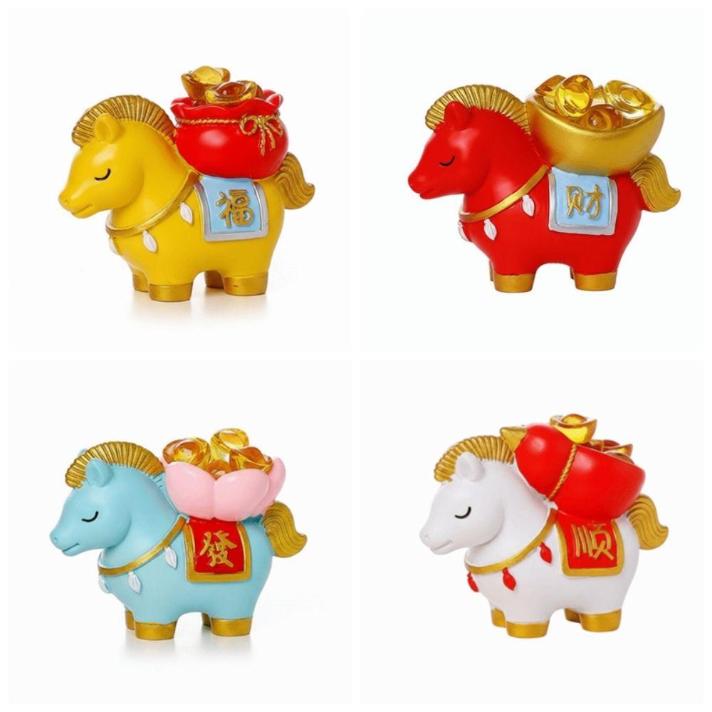 Creative Horse Figurine Resin Home Decoration Crafts Lucky Charm Lucky Bag Ingot  Party