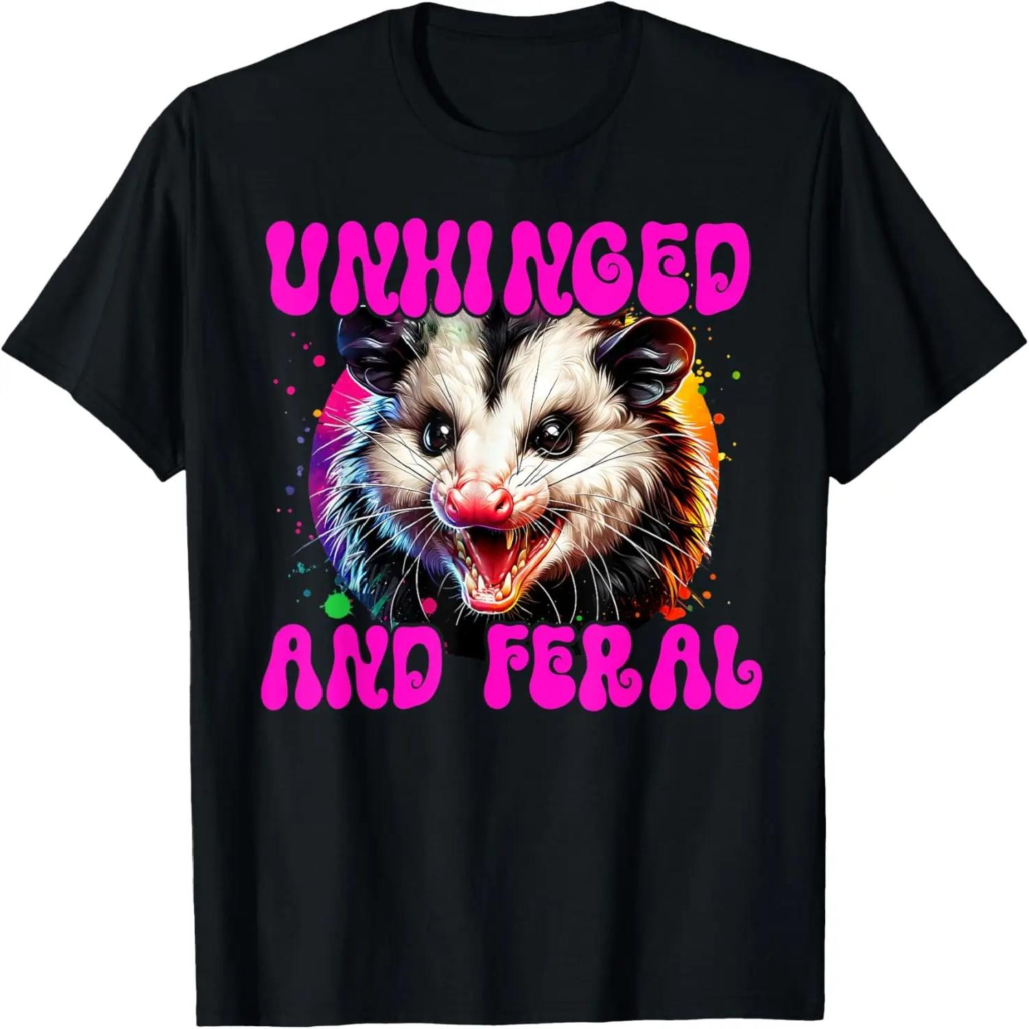 Raccoon Unhinged and Feral Funny Raccoon Feral Girl T-Shirt S чёрный