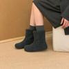 Women's Fashion Lightweight Height-enhancing Soft Sole Winter Warm Fur One Snow Boots Velvet Lined Non-slip Casual Sports Cotton Boots