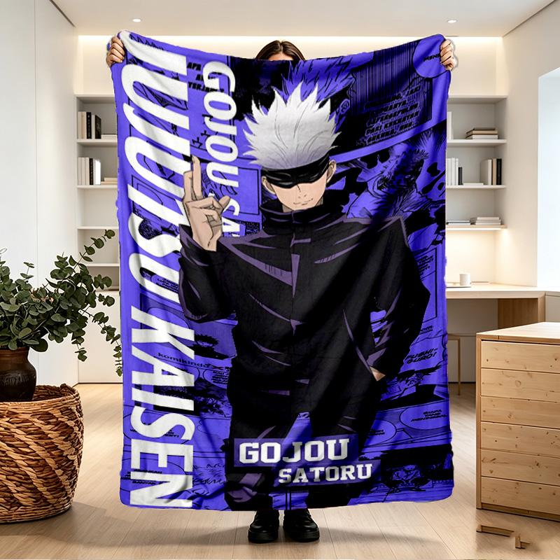 Jujutsu Kaisen Print Blanket - Soft & Comfortable, for Bedroom, Travel, Sofa, Home Decoration - Birthday Christmas Gift for Friend