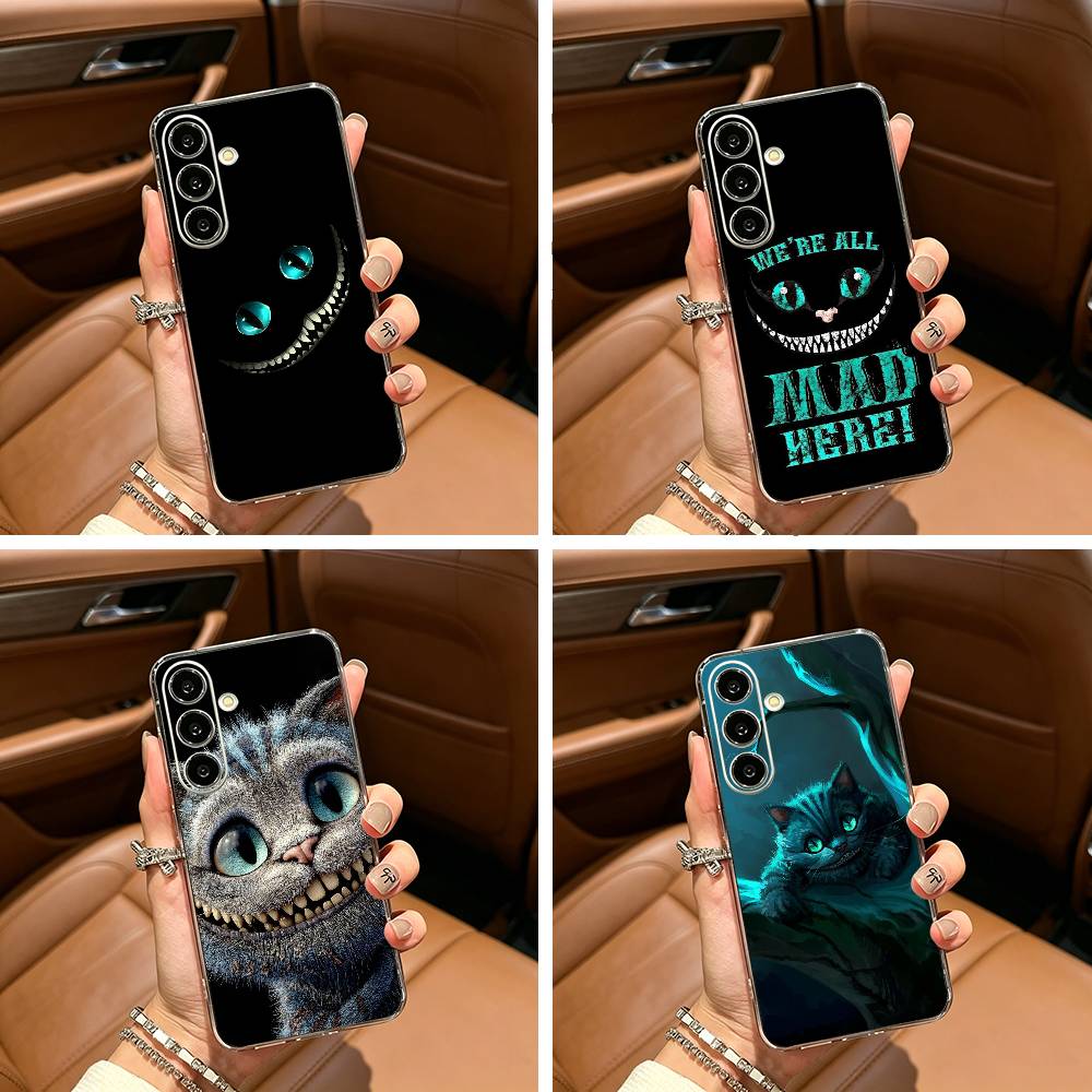 Cute C-Cheshire Cat Phone Case For Samsung Galaxy A71,A70,A52,A51,A40,A30 Transparent Cover