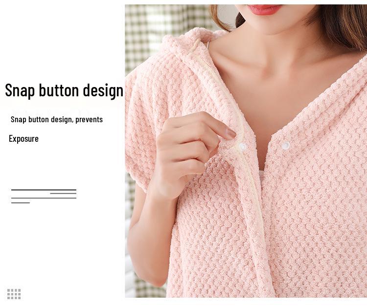 Hooded Wearable Bath Towel Skirt for Adults - Soft & Absorbent Bathrobe for Daily Use