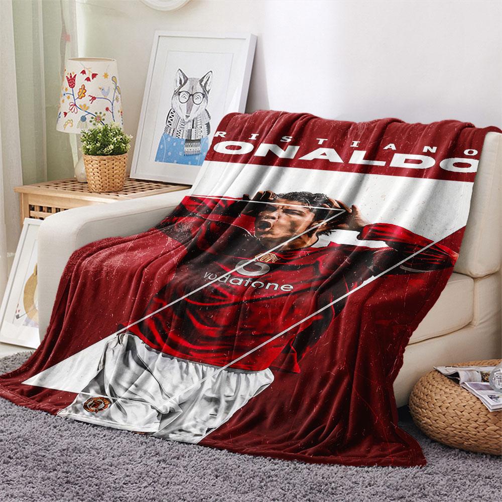 1PC CR7 Cristiano Ronaldo Patterned Flannel Blanket Suitable For All Seasons for Home Decor Warmth and Comfort Gifts Holiday Present