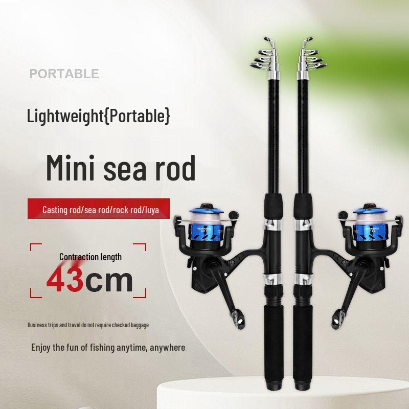 43cm Portable Mini Telescopic Lure Fishing Rod Set for Beginners