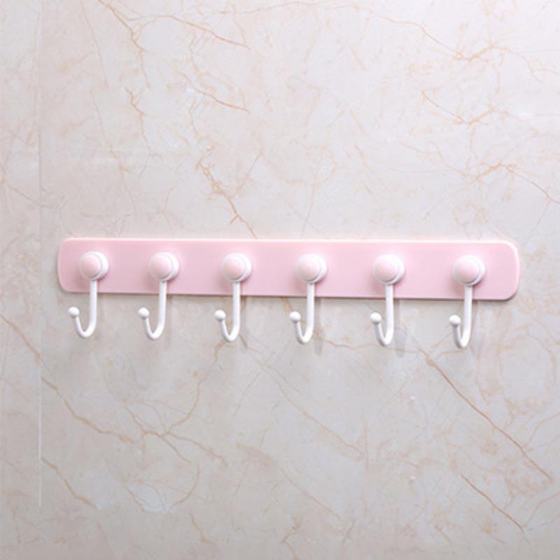 Creative Scandinavian Style Candy Color System Hooks Wall-mounted No-punch Storage Hooks Household Kitchen Bathroom Hooks