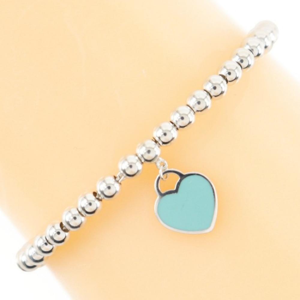 

TIFFANY&Co. Return to TIFFANY & Co. Bracelet beads Mini Heart blue Silver925 5.0g Women Used