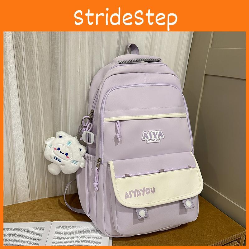 School Letter Girls Backpack Large Capacity Casual Travel Bag For Daily Use