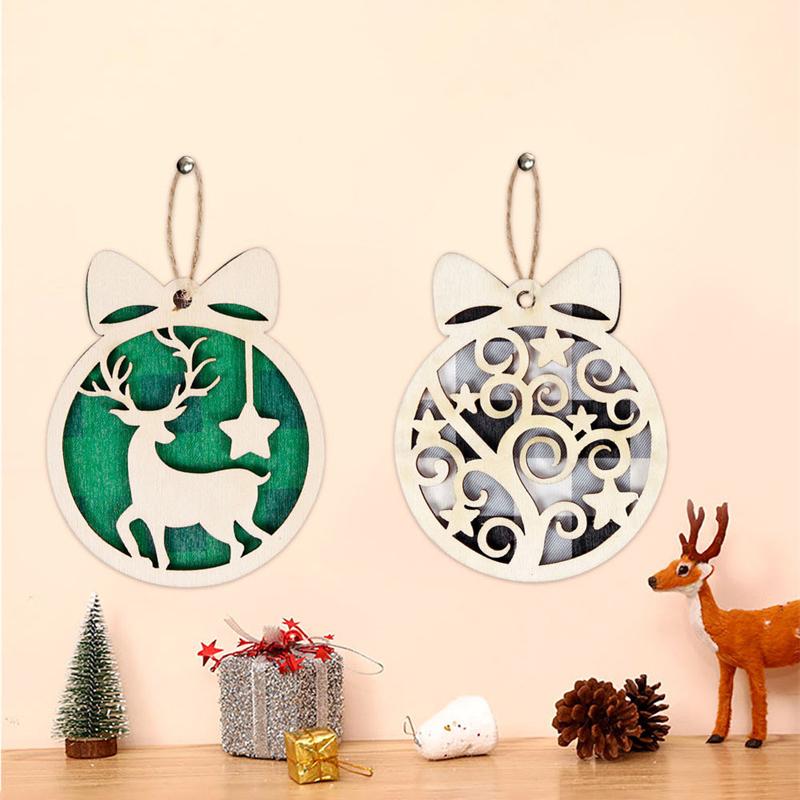 Door Hanging Wear-resistant Lightfast Holiday Decorations Christmas Decoration Pendant Wooden Clear Christmas Decoration Durable
