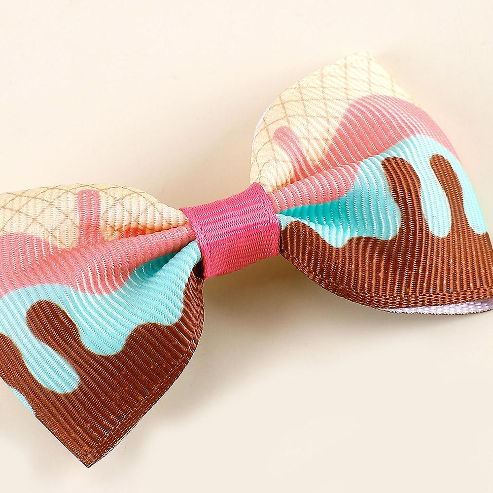10pcs New Ice Cream Hair Clips for Girls Colourful Bow Hairpin Grosgrain Ribbon Headwear Boutique Barrettes Kid Hair Accessories