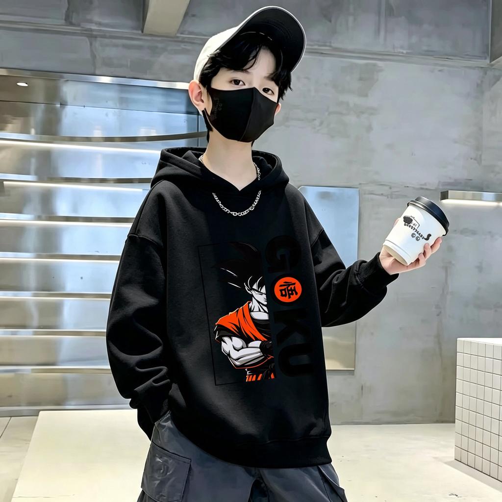 Children's Xuanzhu Hooded Sweatshirt Trendy Anime Print, Comfortable Streetwear for Teenagers