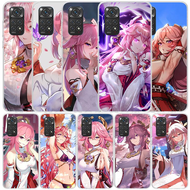 Yae Miko Genshin Impact Phone Case For Xiaomi Redmi Note 15 14 14S 13 12S 12 Pro Plus 11S 11 11T 11E 10S 10 + Soft TPU Back Cove