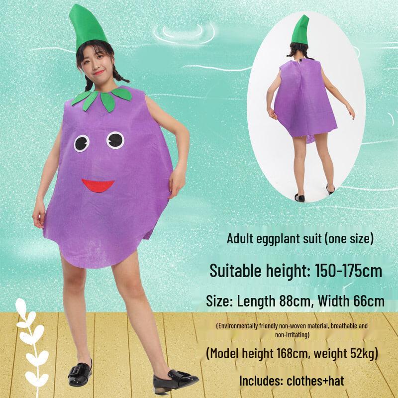 

Экологичный костюм ручной работы «Фрукты и овощи» для взрослых для дневных выступлений One Size