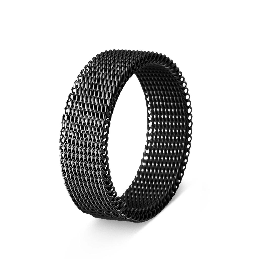 European Trend 18K Gold-Plated Stainless Steel Rotatable Grid Design Decompression Ring