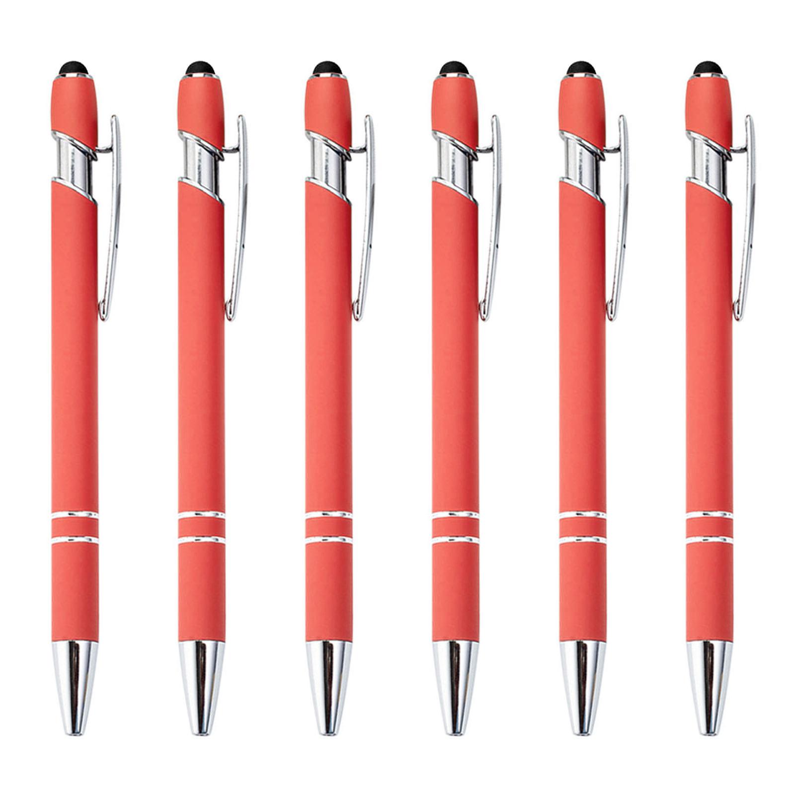 

6шт 2-в-1 шариковая ручка-стилус выдвижная шариковая ручка со стилусом черные чернила и плавное письмо для женщин мужчин 18