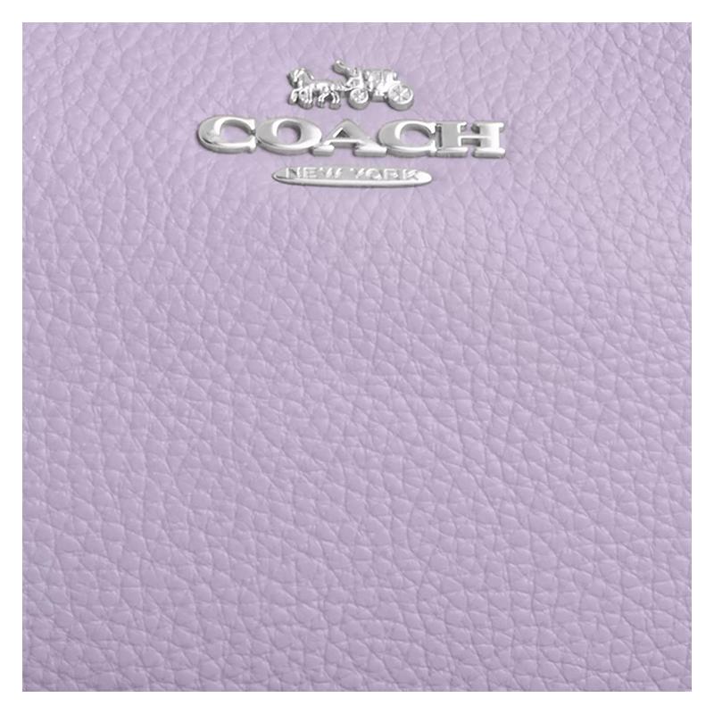 Coach Teri 25 Floral Appliqué Hardware Pebbled Leather Shoulder Crossbody Tote Medium Women's Purple
