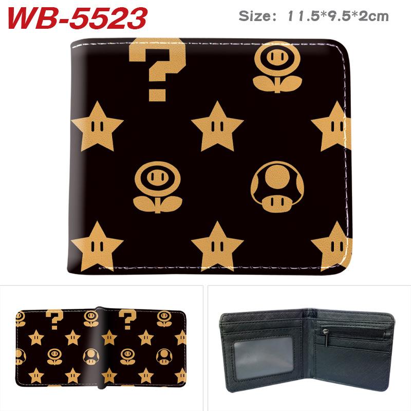 Super Mario Cartoon Full-Color Print Bi-Fold Wallet Anime Student Unisex Short Purse