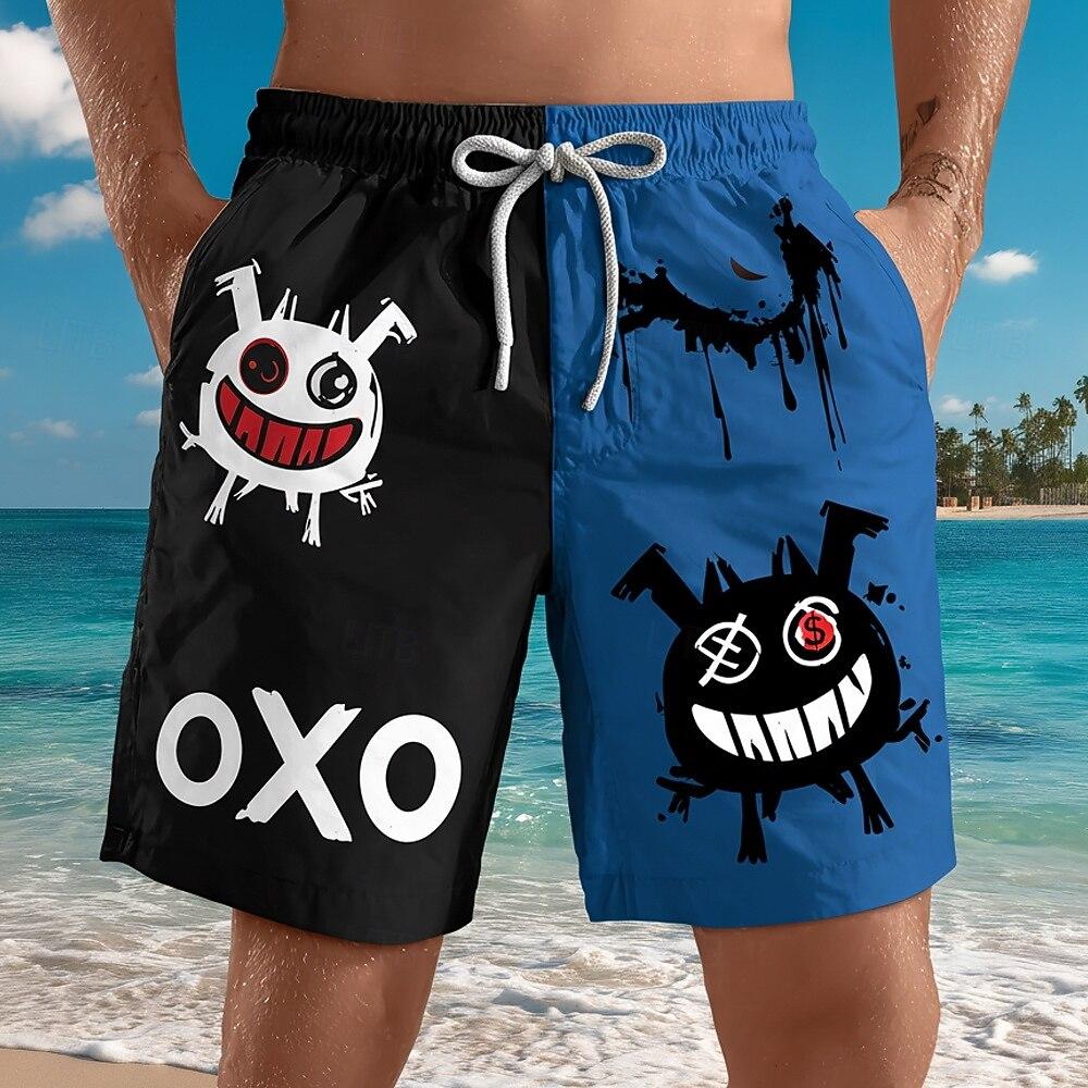 Summer Men's 3D Printed Beach Pants Fashion Versatile Trend Breathable Casual Vacation Style