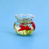 Toy Dollhouse Miniature 1/12 Dollhouse Decals Doll House Ornament Bowl Aquarium Glass Fish Tank