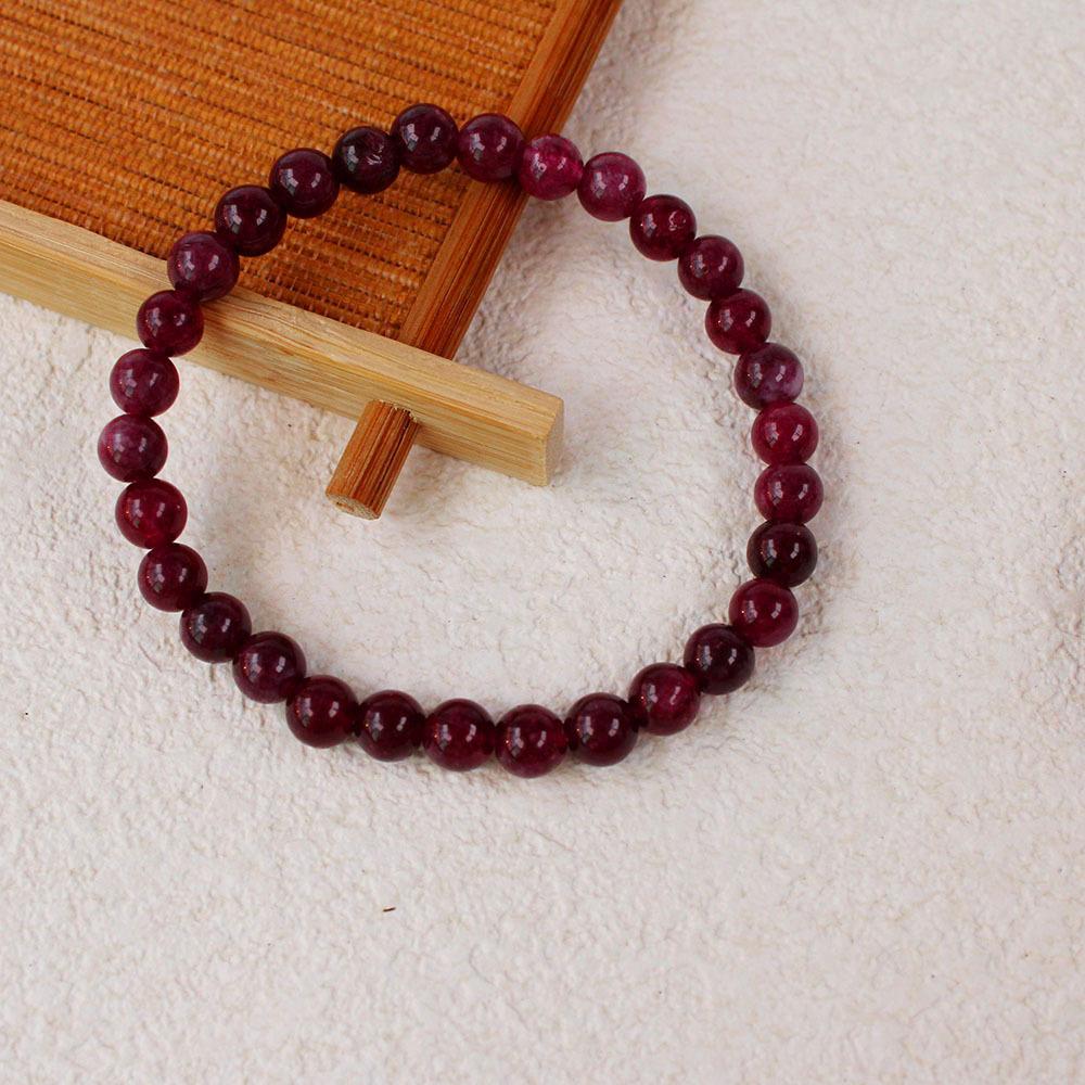Garnet Bracelet Women's 1mm Small Beaded Bracelet Cherry Red Stone