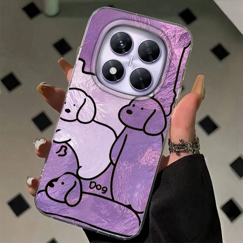 Couple Dog Line Phone Case For Xiaomi Redmi Note 14 13 12 11 10 10S Pro Plus 13C 14C A5 A4 A3 A2 A1 Shockproof Fundas Cover