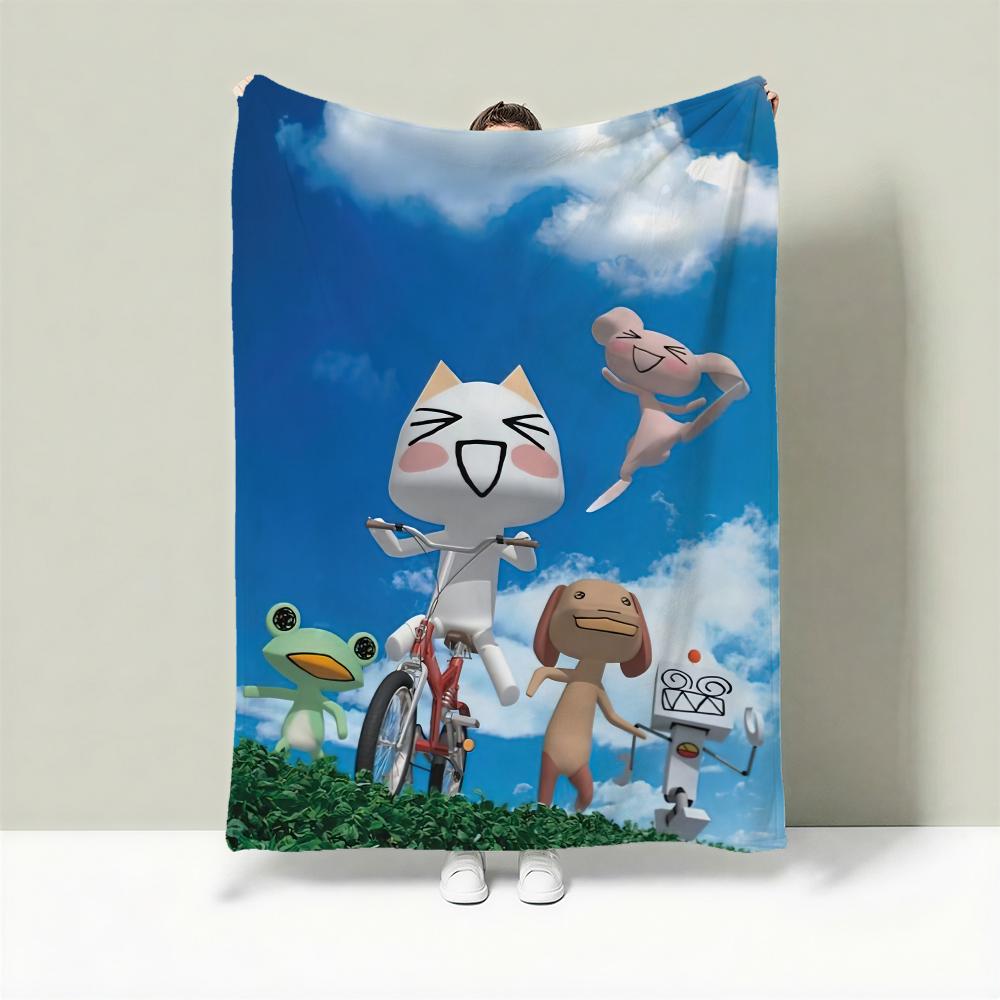 Character D-Doko Demo Issyo Throw Lightweight 240g Flannel Blanket Soft Skin-friendly for Summer Cooling 75X95CM