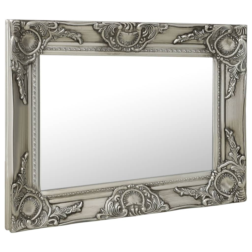 Baroque Style Wall Mirror 50x40 cm Silver