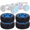 75mm RC Alloy Wheel Blue Rally Tire Tyre for WL 118 A959 A979 A969 Racing Car
