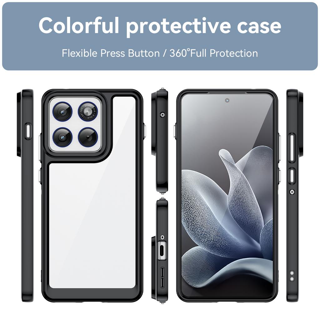 For Motorola Edge 70 5G Phone Case WANLONFENG XC Series TPU Acrylic Cover with Tempered Glass (Big Lens Hole)