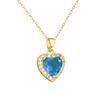 Elegant Classic Heart of the Ocean Necklace for Women, Stylish Gold Tone, Tarnish-Resistant Titanium Steel Zircon Necklace