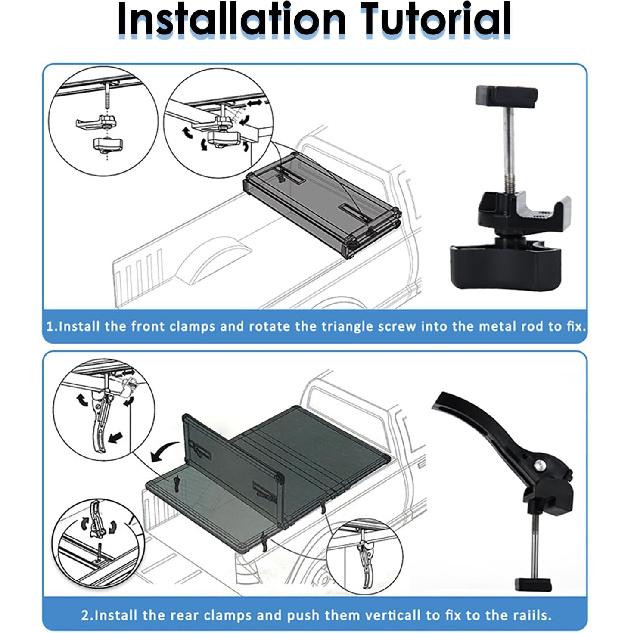 Truck Bed Cover Clamps Replacement Universal Replacement and Accessories Part Kit Aluminium Rear Front Clamp Fit for Hard Tr Fold Truck Bed Cover