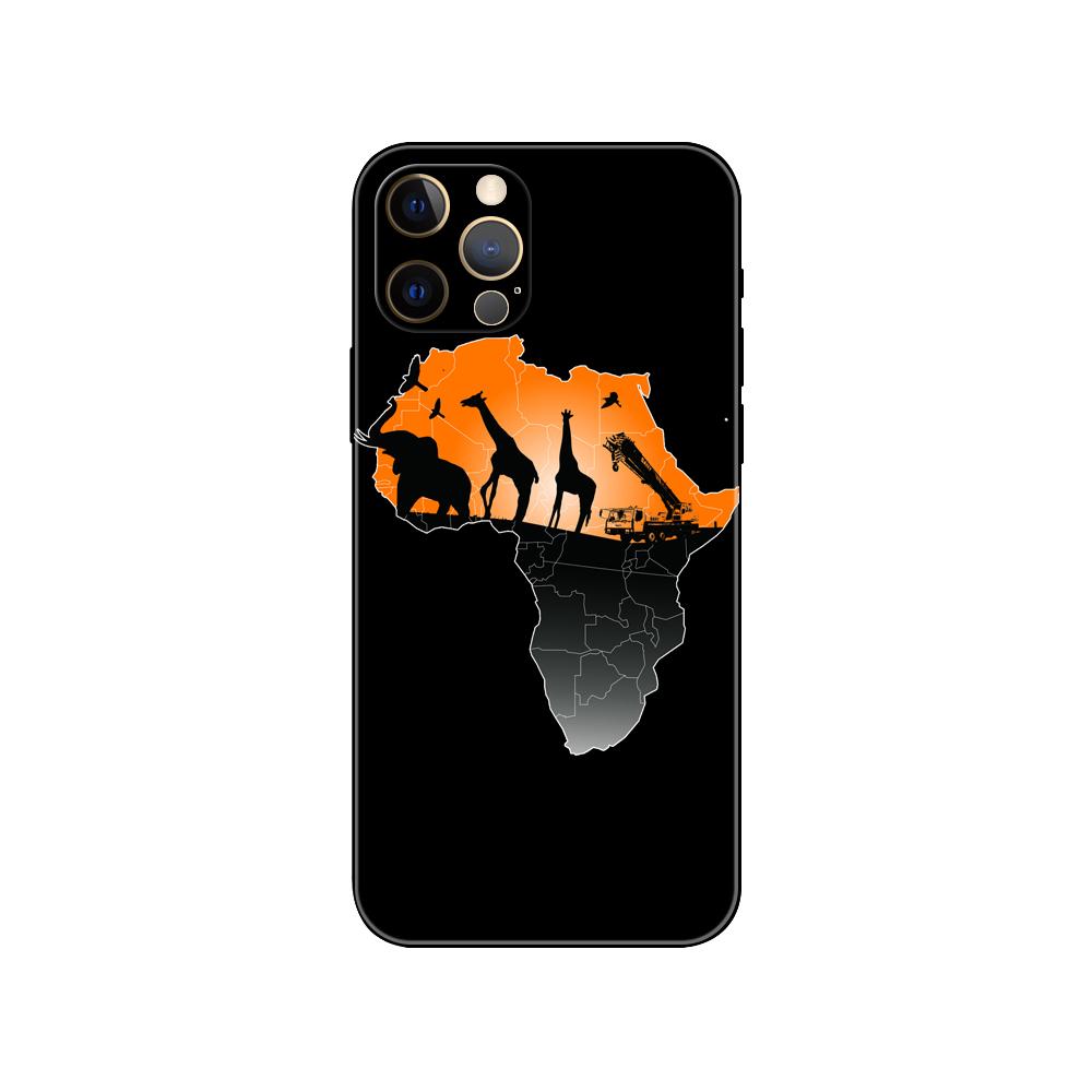Afrika Karte telefon fall für iphone 5 5s 2020se 6 6s 7 8 plus x 10 XR XS 11 12 13 mini pro MAX schwarz tpu zurück abdeckung