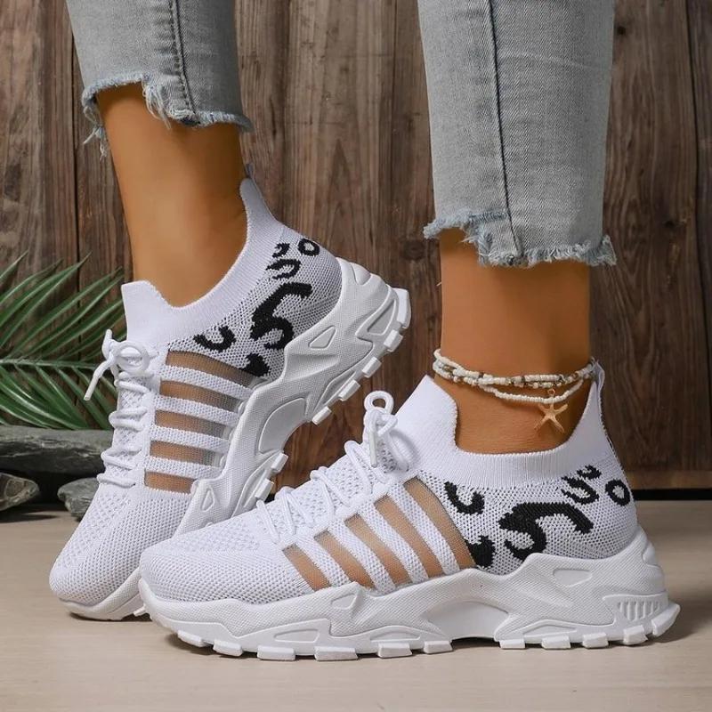 

Модные кроссовки на платформе, толстая подошва, дышащие, белые спортивные туфли, женские кроссовки, сетка, шнуровка, модная уличная обувь для ходьбы 36 белый