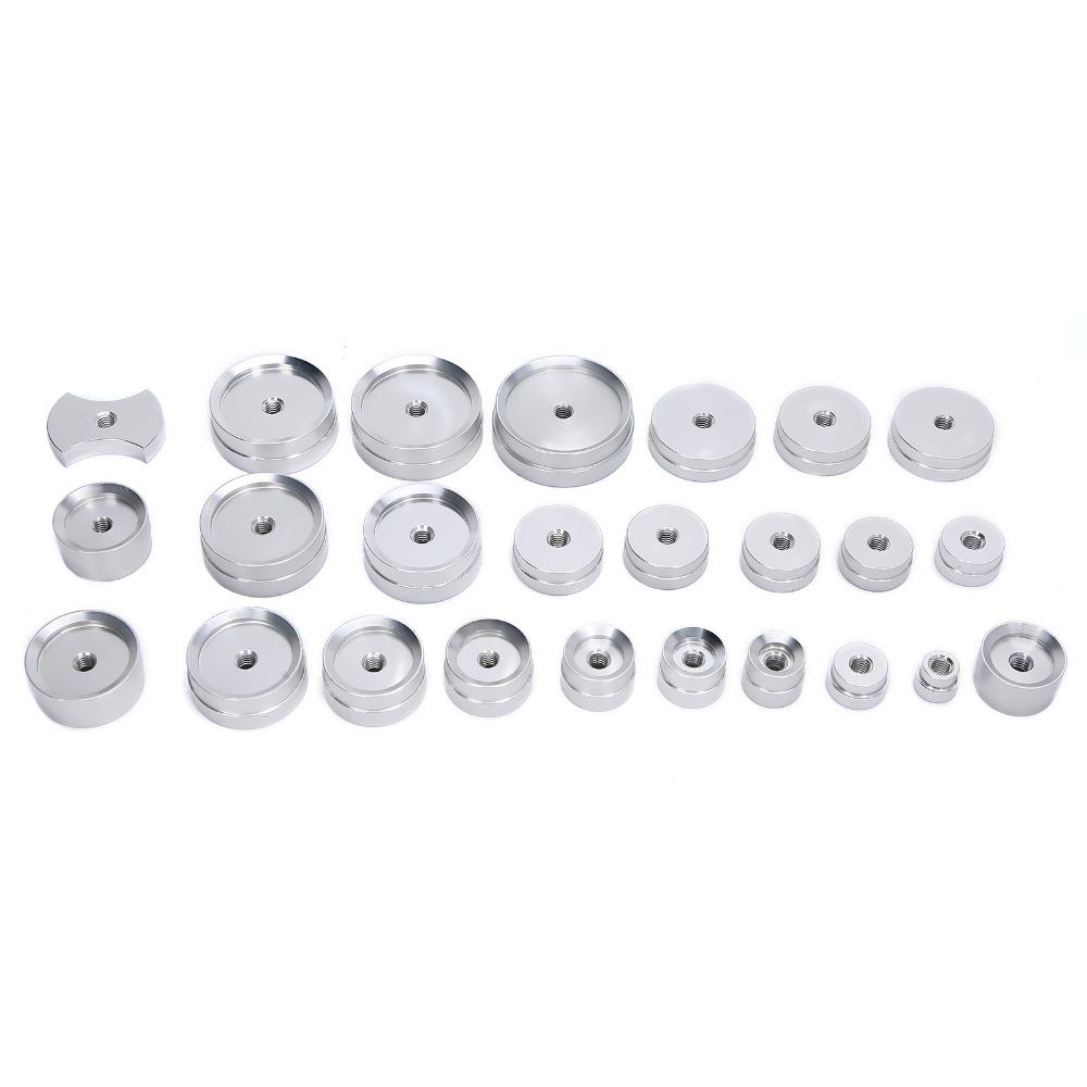 25Pcs Easy Use Aluminum Watch Case Press Bench Type Durable Press Clamp Multi Model Watch Tool Assembly