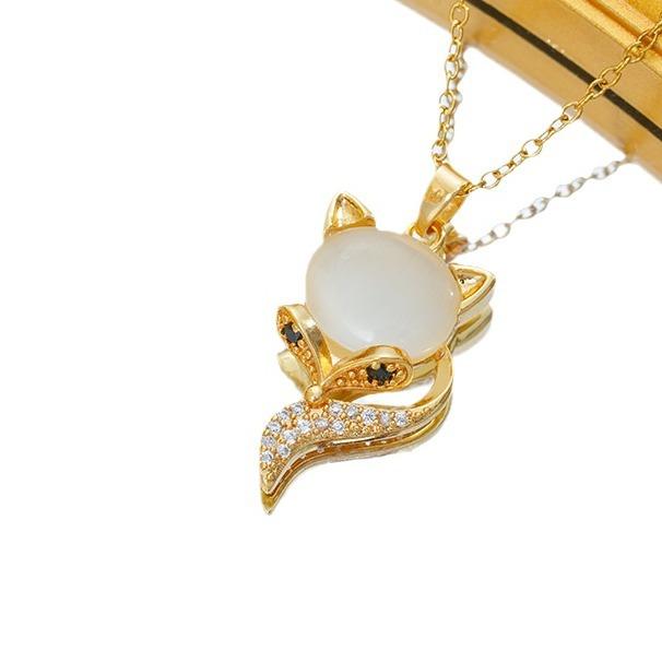 Katzenaugen Fuchs Halskette Schlüsselbeinkette Modischer vielseitiger Schmuck