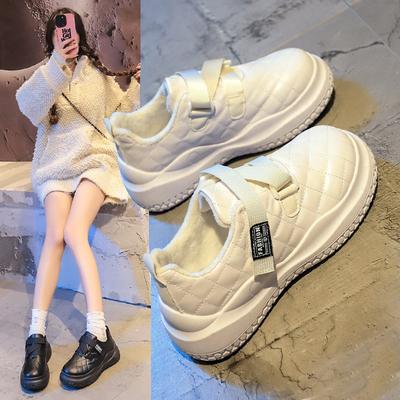 Lazy Fluffy Shoes Winter New Casual Velvet Warm Platform Bread Cotton Shoes Women