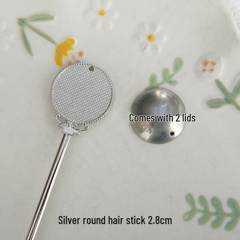 Handwoven Song Brocade Blue-Dyed Fabric Embroidery Cloth with Medium Hairpins - New Chinese Design, DIY Accessories, Double Lid