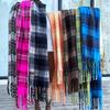 Autumn and winter new Maillard plaid scarf women's extended versatile high-end warm thickened scarf