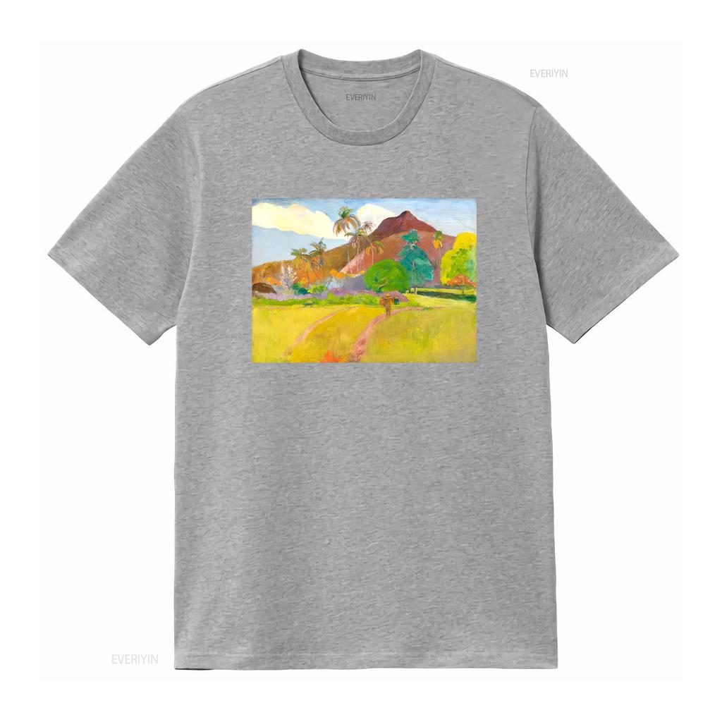 Tahitian Landscape Paul Gauguin Painting T Shirt Art for Her Him Lover Vintage Washed Comfortable Fashion Designer Clothes